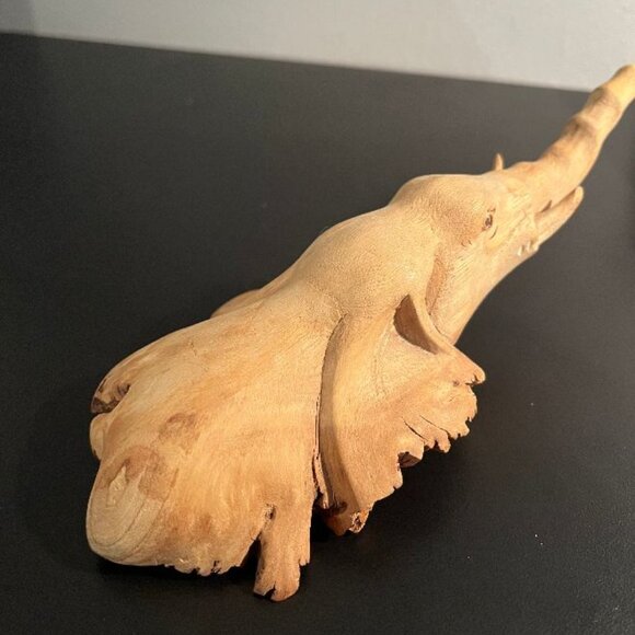 Unique Vintage Hand Carved Wood Elephant - Picture 8 of 8